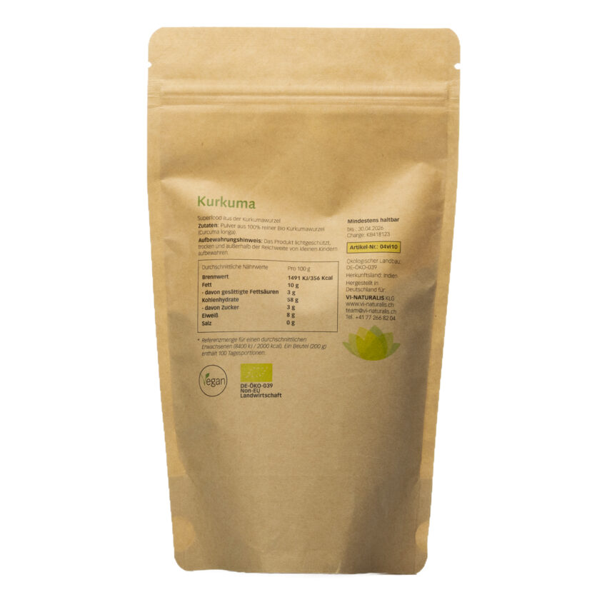 Kurkuma Bio Pulver 200 g – Bild 3