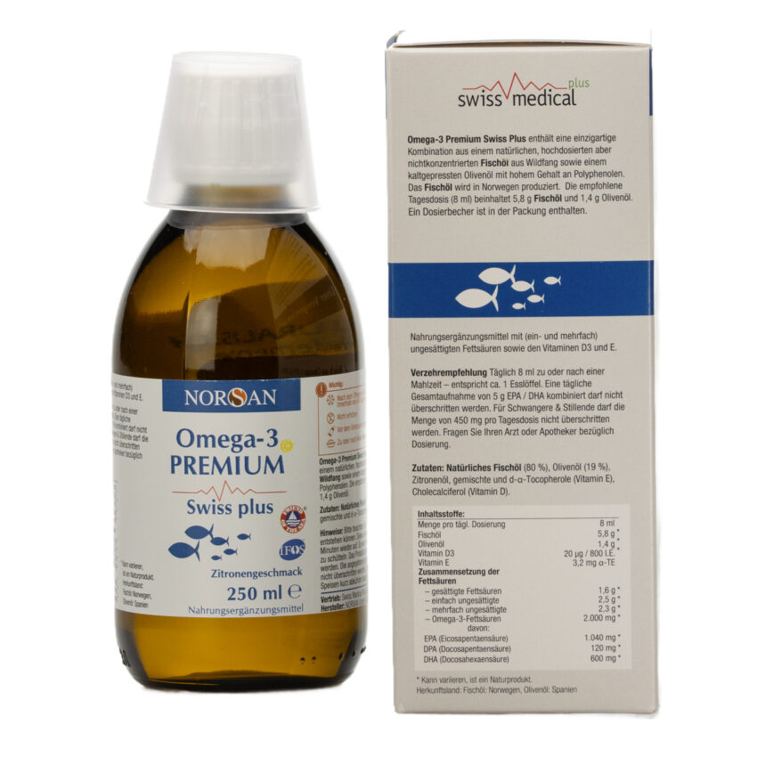 Omega-3 Premium Swiss Plus Öl 250ml Fischöl – Bild 2