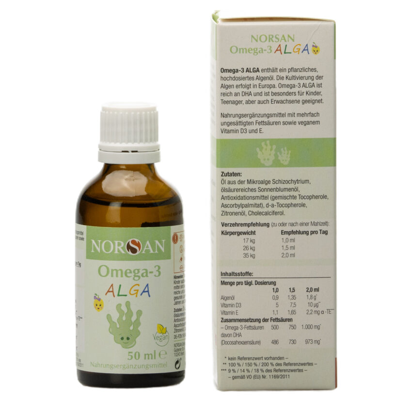 Omega-3 vegan ALGA Öl Kinder – Bild 2