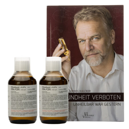 2 CDL 250 ml Braunglas & Buch Andreas Kalcker Gesundheit verboten Set 2